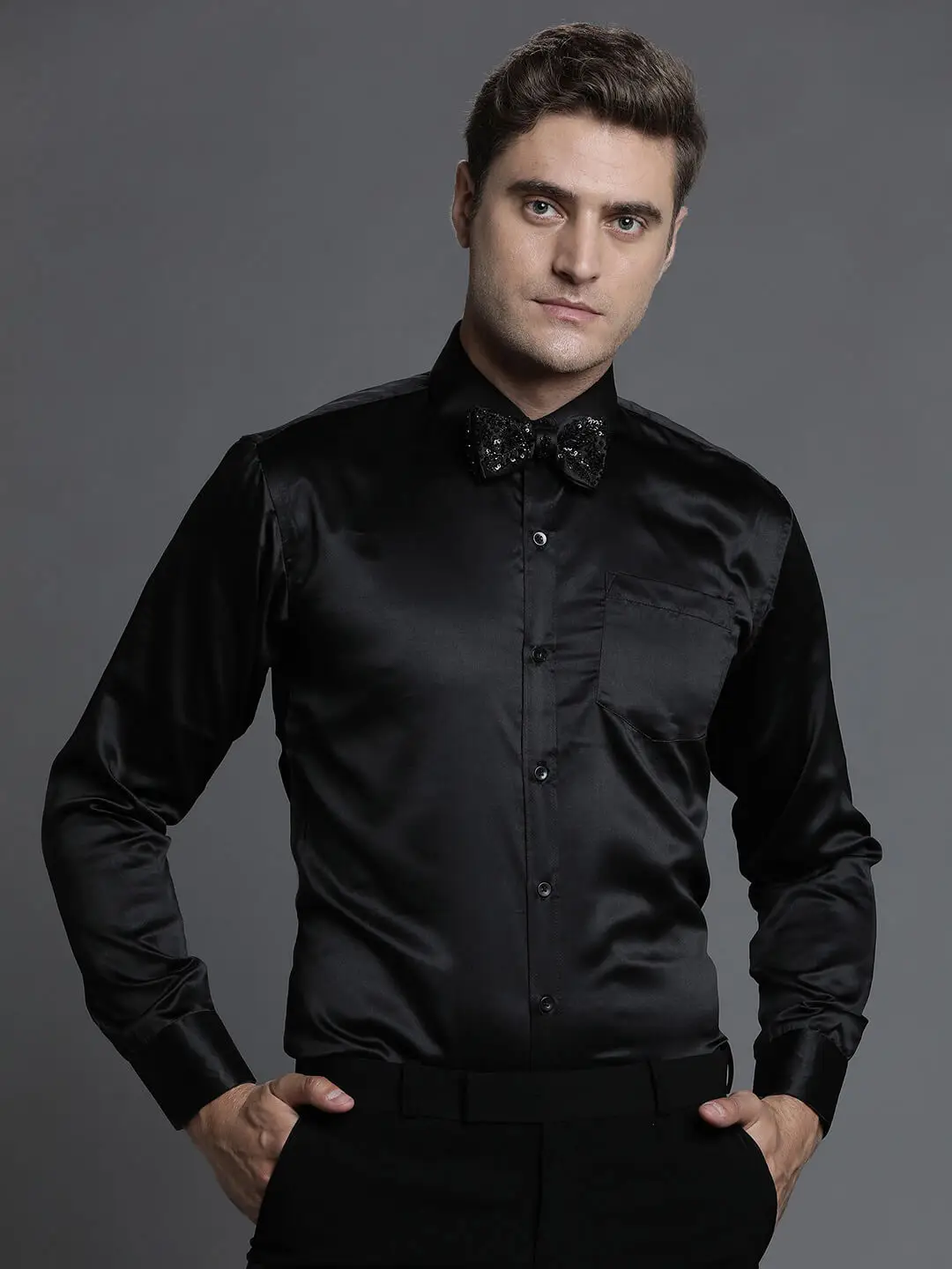 Black Satin Shirt