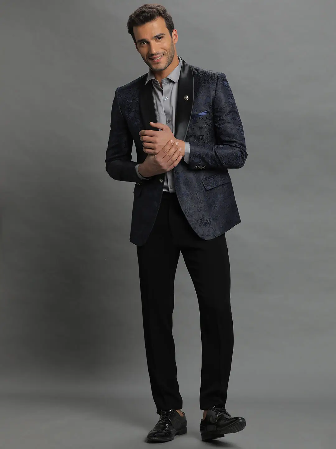 Blue Floral Jaquard Blazer