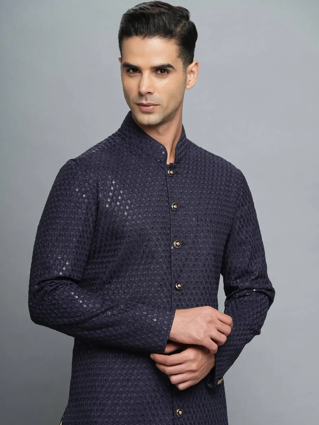 Blue Shimmer Semi IndoWestern