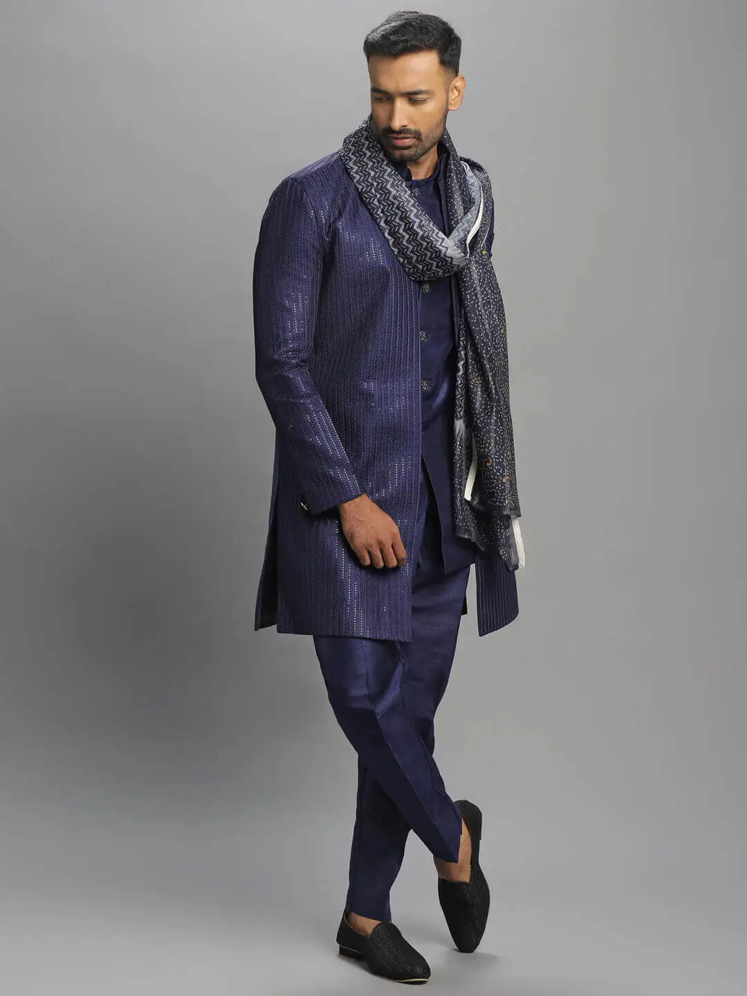 Blue Shiny Jacket Dupatta