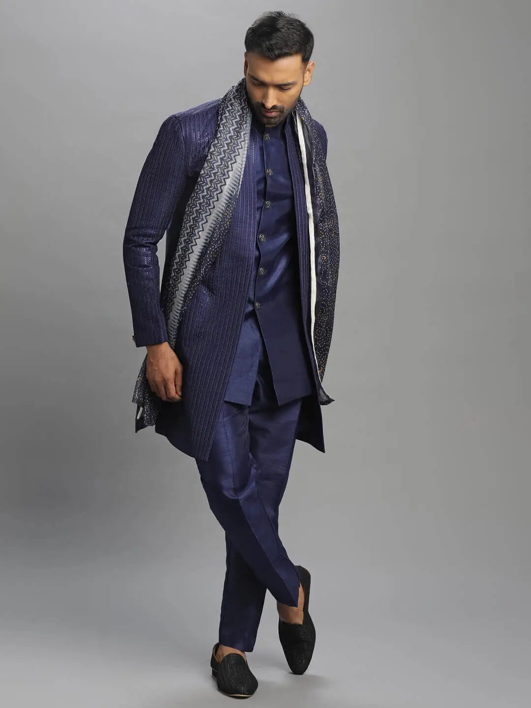 Blue Shiny Jacket Dupatta — image 1