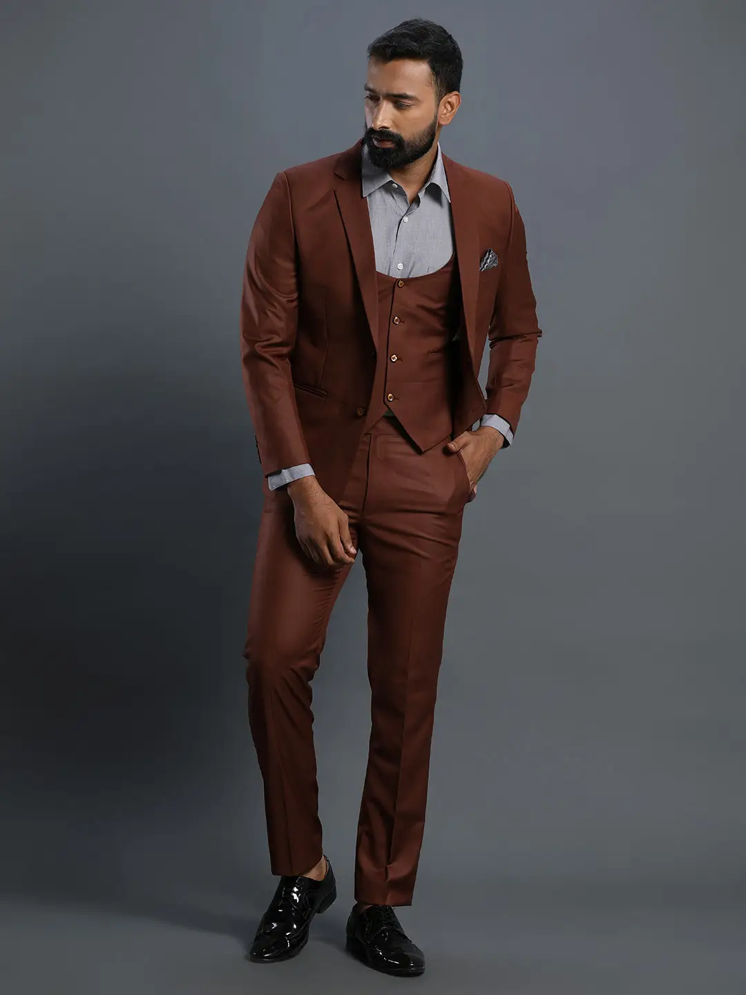 Brown 3 Piece Suit