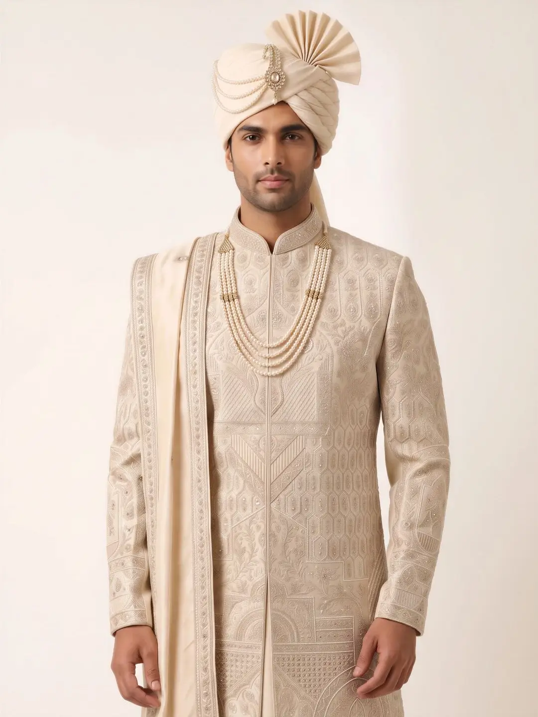 Gold Embroidered Booti Sherwani