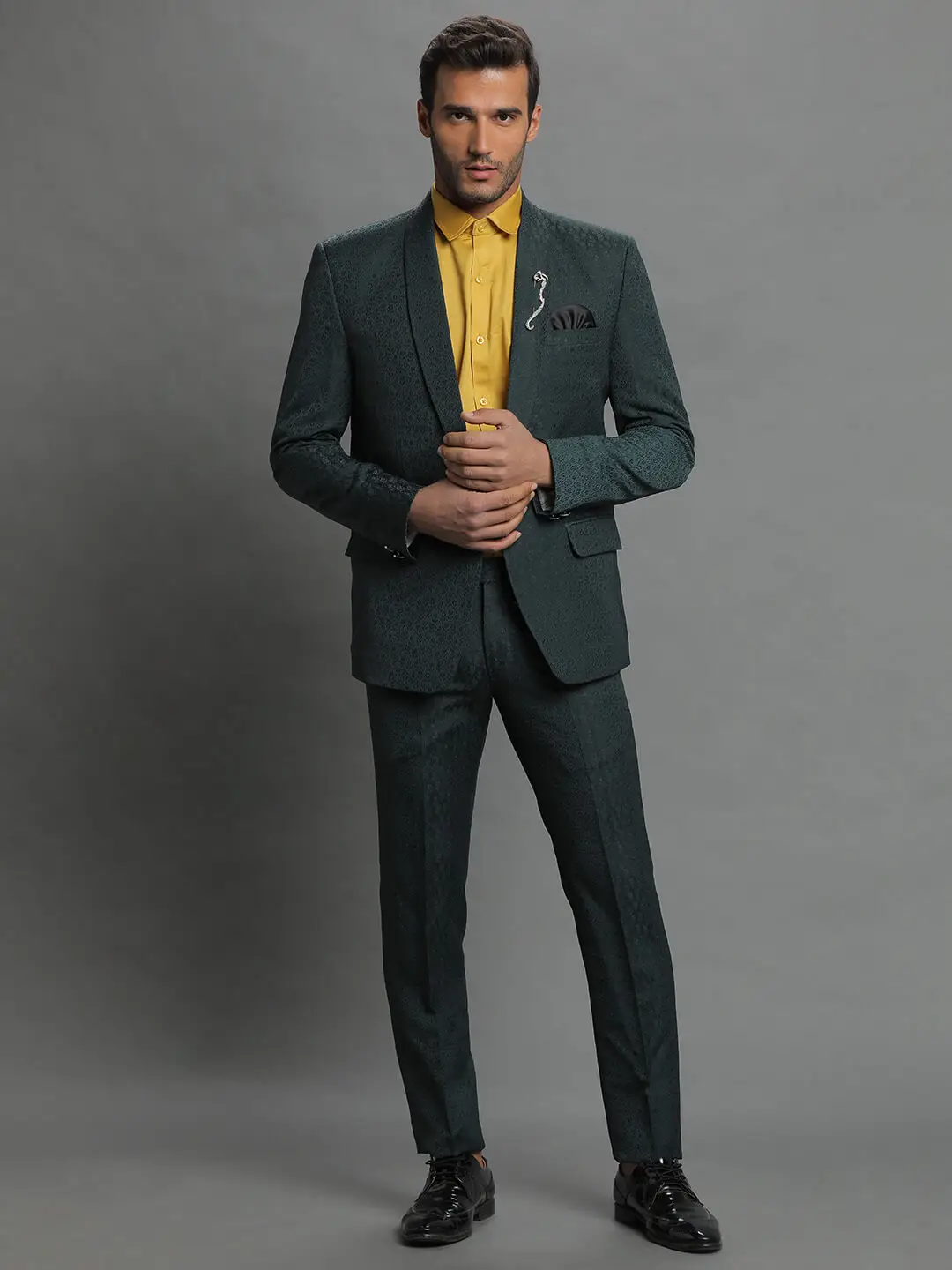 Green Rose Embroidered Suit