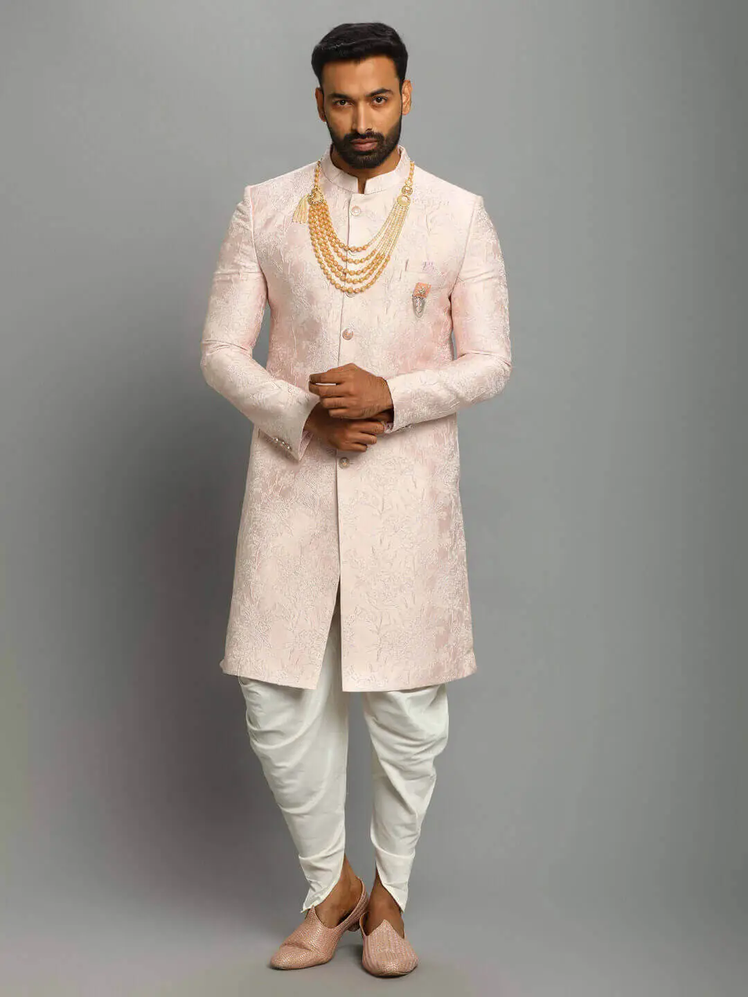Light Pink Floral IndoWestern
