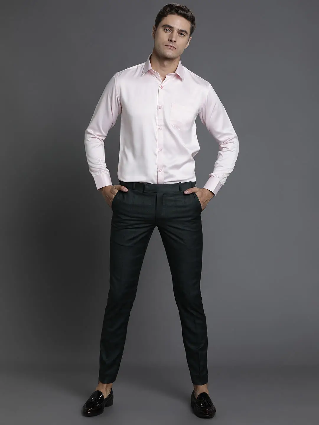 Light Pink Satin Shirt