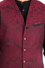 maroon brocade waistcoat — image 3