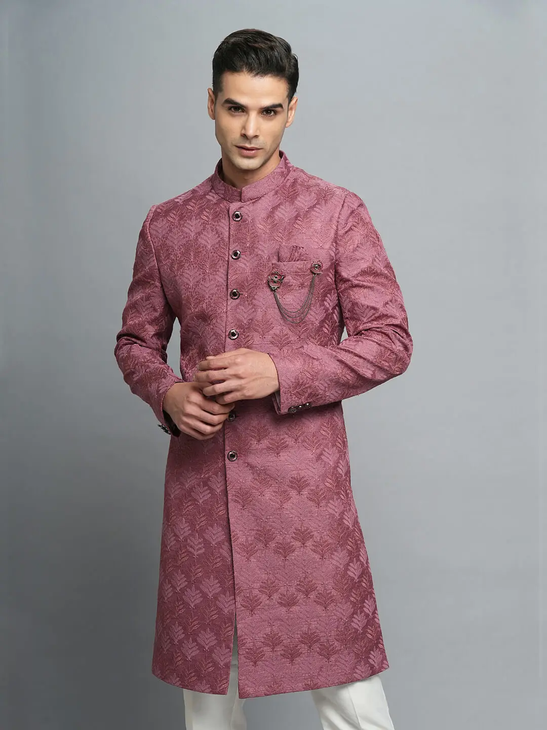 Pink Embroidered Sherwani