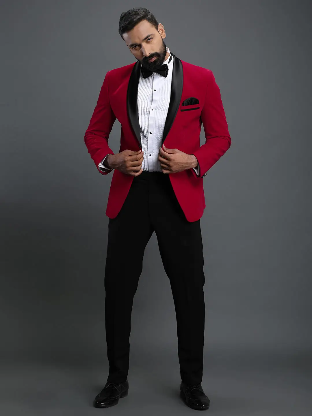 Red Velvet Tuxedo Blazer