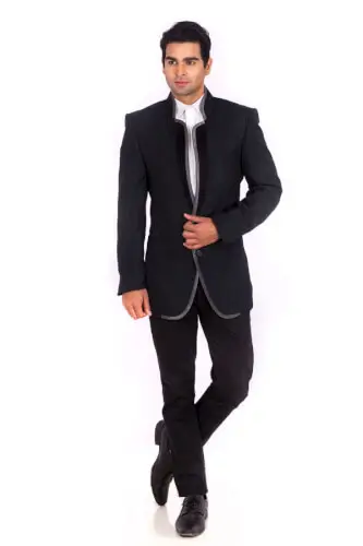 royal black blazers with grey border
