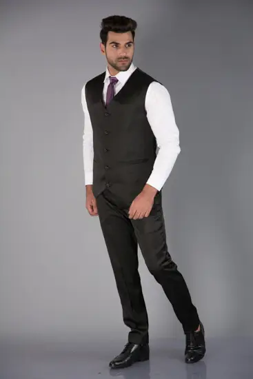 Shiny Black Waistcoat