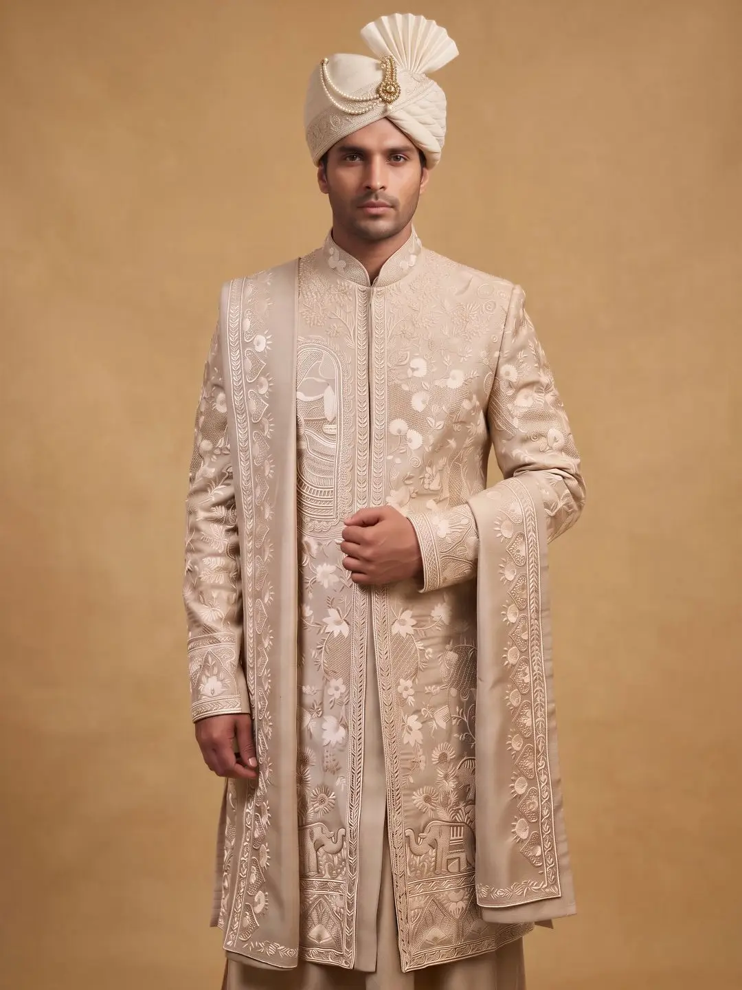 Silver Kashish Embroidered Sherwani