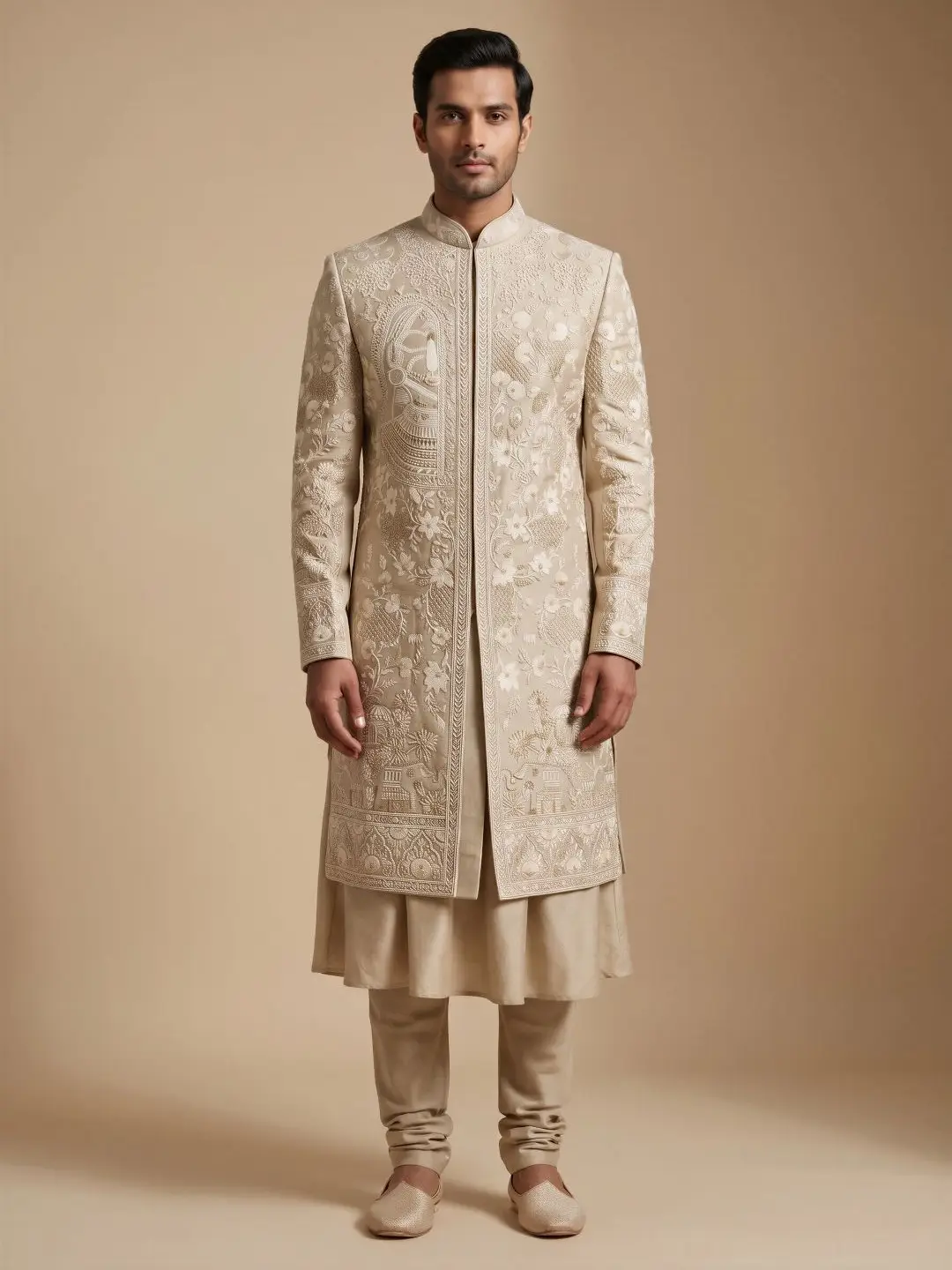 Silver Kashish Embroidered Sherwani