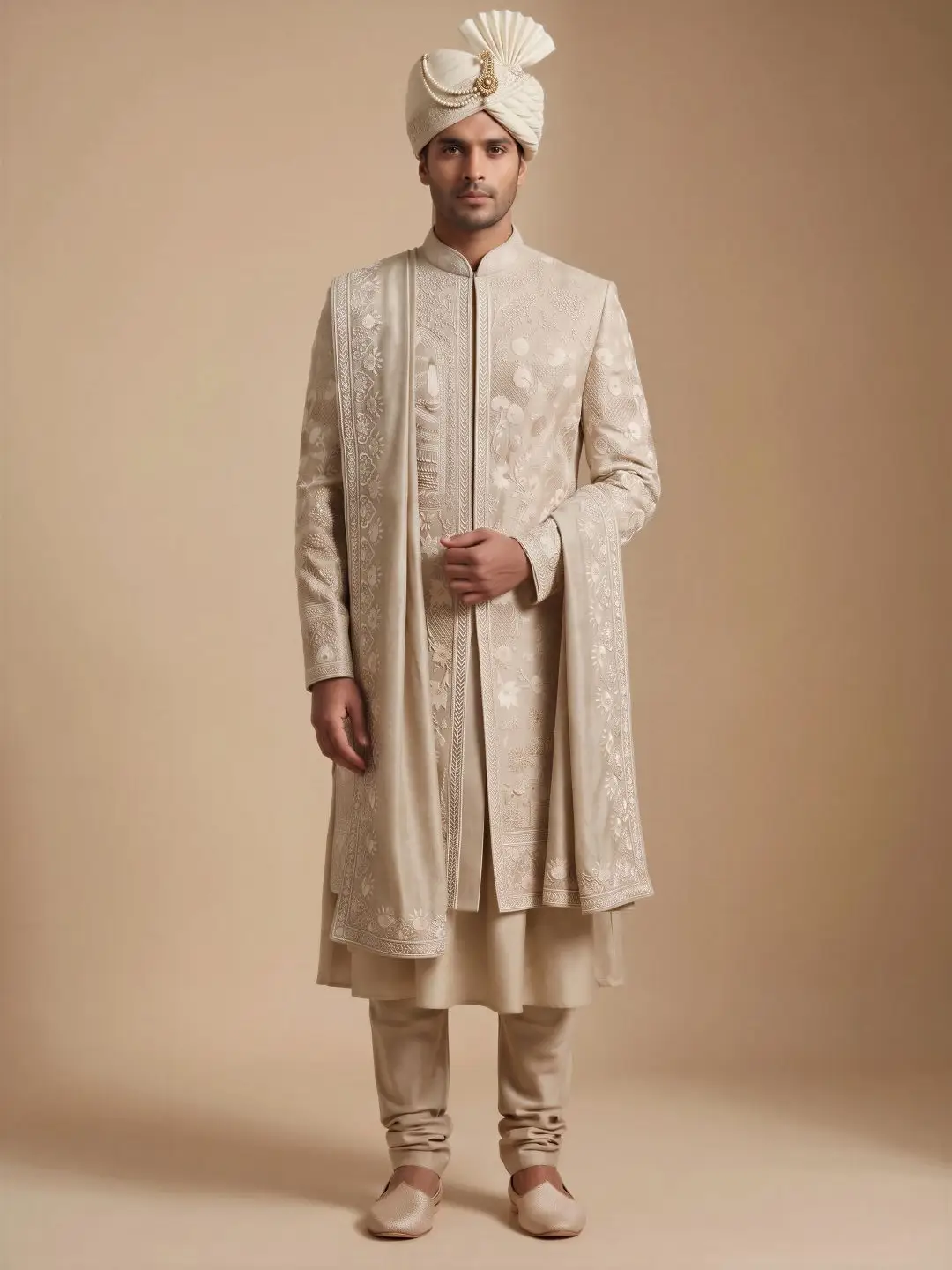 Silver Kashish Embroidered Sherwani — image 2