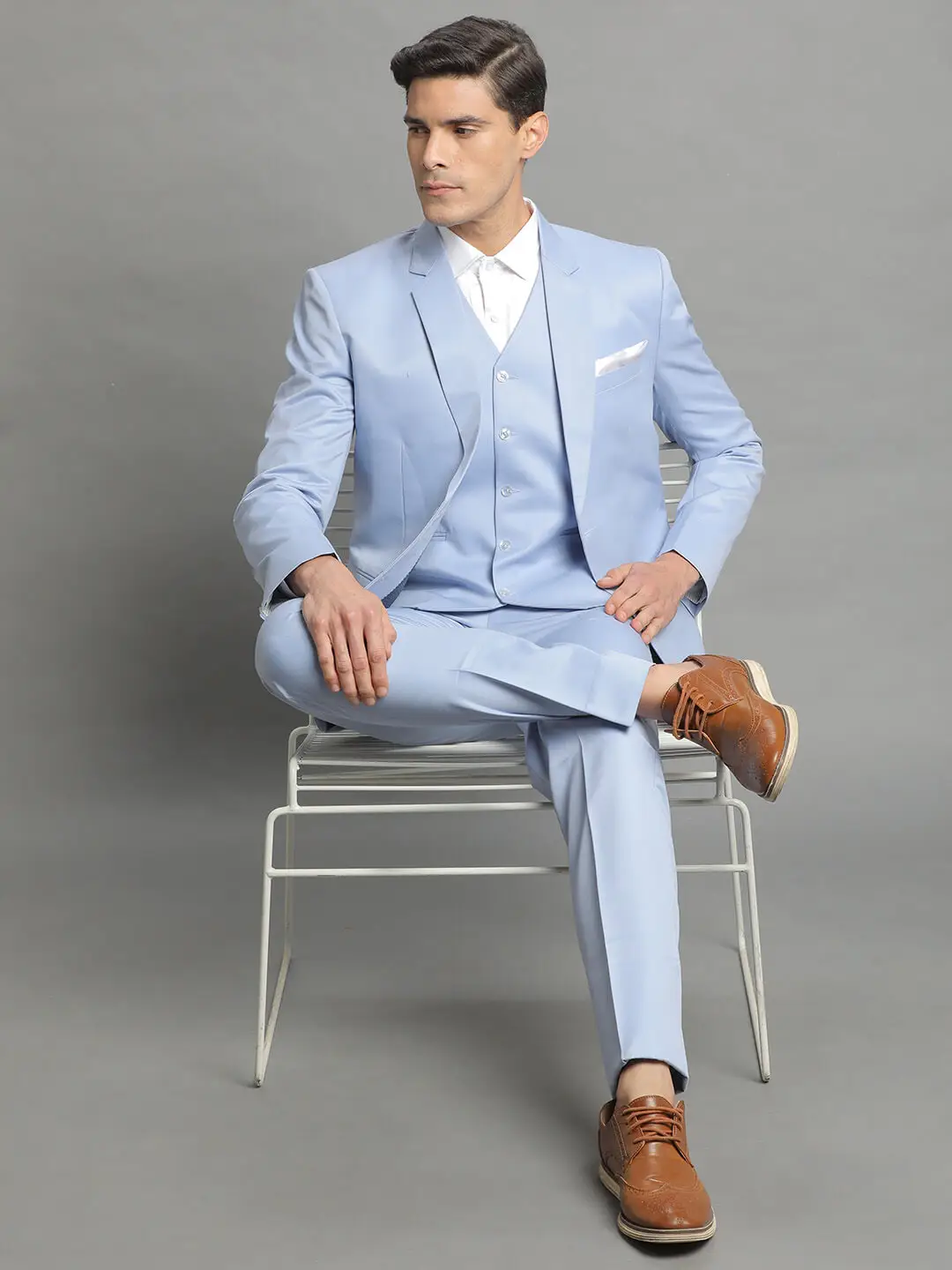 Sky Blue 3 Piece Suit